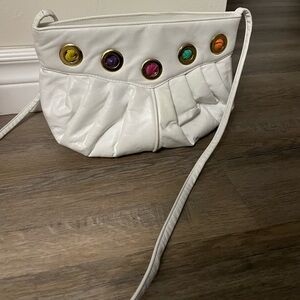 2/$35 Chic White Bag with Multicolor Accents